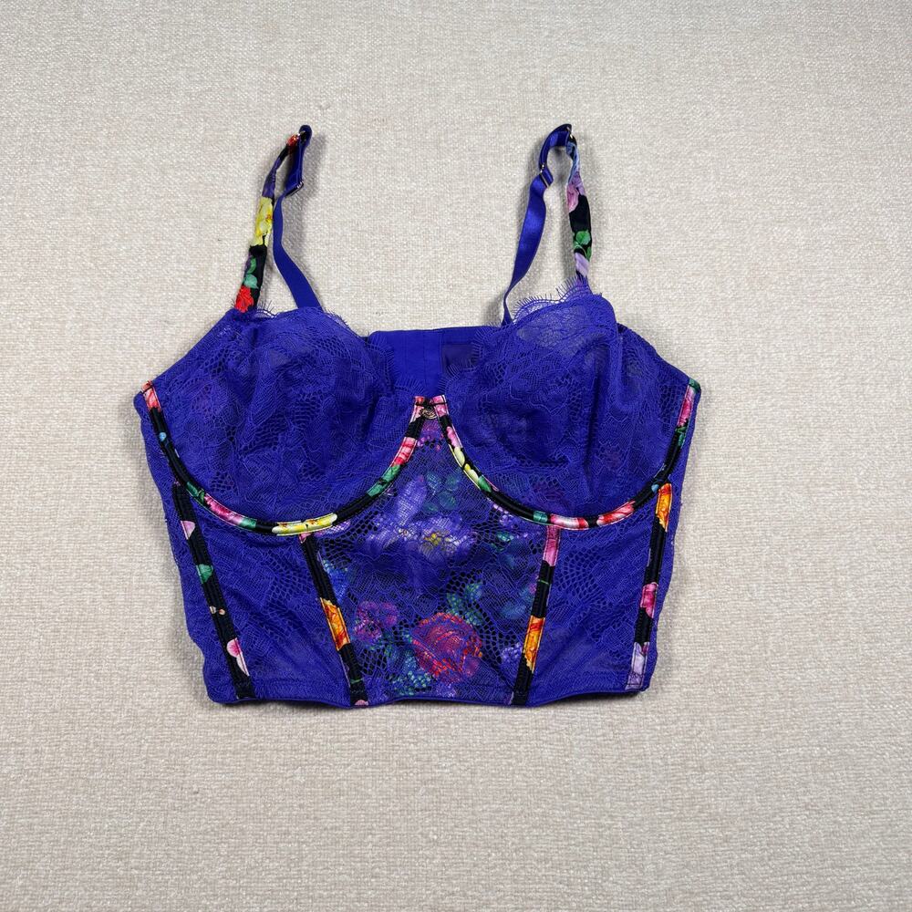 sofia intimates Blue Mesh Bustier Bra Corset Wire By Sofia Vergara 40D
